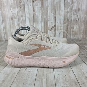 Brooks Ghost Max Womens Running Shoes Size 9 Beige Pink Padded Comfort